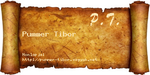 Pummer Tibor névjegykártya